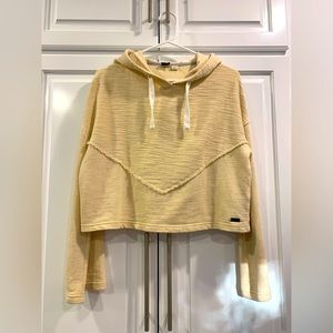 roxy cream textured crop hoodie wide sleeves size XS